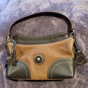 Vintage Dooney & Bourke two-tone leather bag brown tan